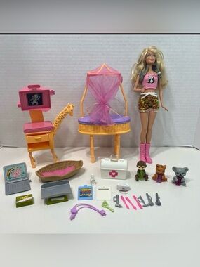 BARBIE Doll I can be a zoo doctor set Mattel doll furniture